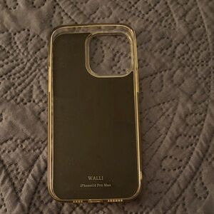 Wallis iPhone 14 Pro Max Case - Black with Gold Accents
